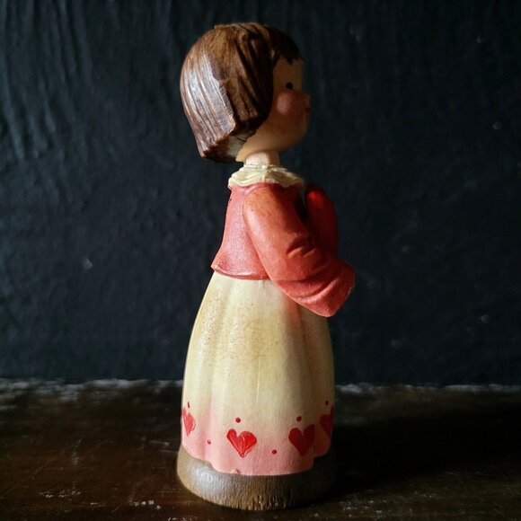 Vtg Anri Toriart Girl Holding Heart Figure Italy, Valentine Figurine - Picture 4 of 7